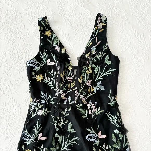 Lulu's Black Floral Embroidered Maxi Dress - Picture 3 of 9